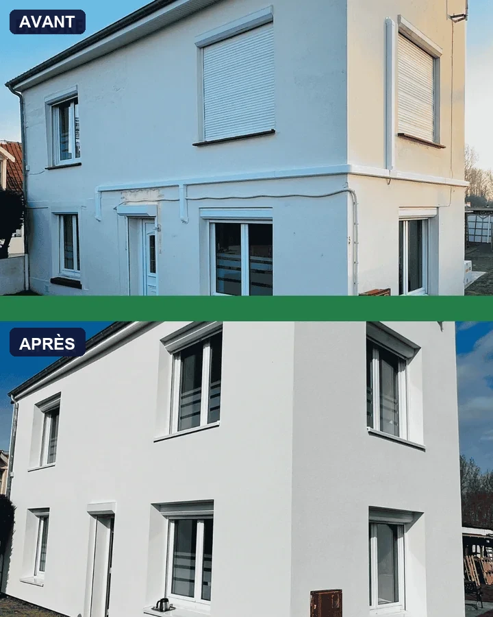Crépi appliqué sur une isolation thermique extérieure